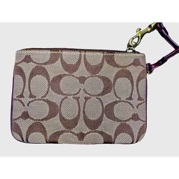 Coach Brown Zip Up C Patterned Change Wallet